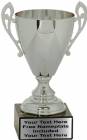 8 3/4" Silver Metal Cup w/ Marble Base