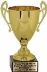 10 1/4" Gold Metal Cup w/ Marble Base