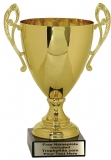 14 1/4" Gold Metal Cup w/ Marble Base