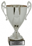 14 1/4" Silver Metal Cup w/ Marble Base