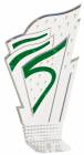 Green Diamond Back Trophy Figure Frame with Stars 8 1/4