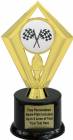 7 1/2" Gold with Color Crossed Flags Trophy Kit with Pedestal Base
