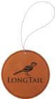 3 3/4" Rawhide Round Leatherette Ornament