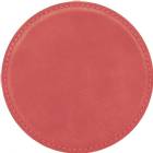 4" Pink Round Leatherette Coaster