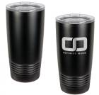 Black 20oz Polar Camel Vacuum Insulated Tumbler no Silver Ring with Clear Lid