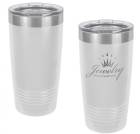 White 20oz Polar Camel Vacuum Insulated Tumbler with Clear Lid
