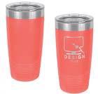 Coral 20oz Polar Camel Vacuum Insulated Tumbler with Clear Lid