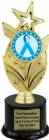 8 3/4" Light Blue Ribbon Awareness Trophy Kit with Pedestal Base
