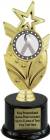8 3/4" Silver Ribbon Awareness Trophy Kit with Pedestal Base
