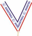 7/8" x 32" Basketball Neck Ribbon with Snap Clip