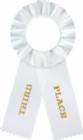 White 3rd Place Rosette Ribbon with 2