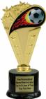 8" Colored Flame Soccer Trophy Kit with  Pedestal Base