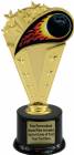 8" Colored Flame Bowling Trophy Kit w/ Pedestal Base
