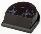 3 3/4" x 3 1/2" Rounded Weighted Plastic Trophy Base Black Marble