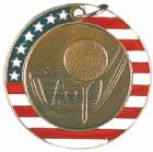 2" Stars & Stripes Medal - Golf