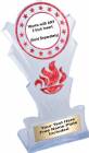 Clear / Red 8" Star Torch Stand Trophy