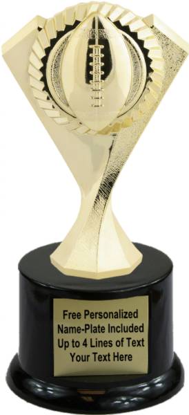 7" Gold Football Diamond Victory Trophy Kit with Pedestal Base