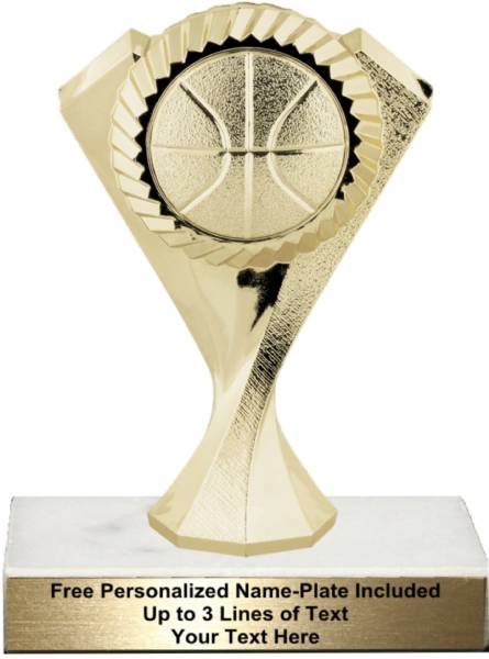 5 3/4" Gold Basketball Diamond Victory Trophy Kit