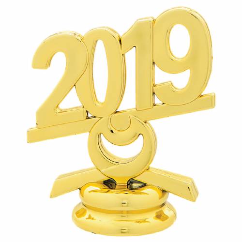 2 1/2" Gold Circle 2019 Year Date Trophy Trim Piece