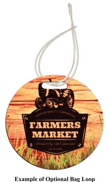 Custom 4" Round Double Sided FRP Bag Tag #2