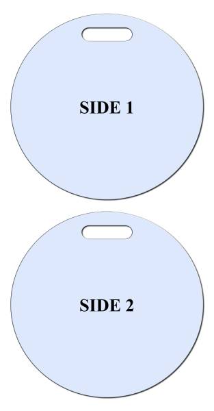 Custom 4" Round Double Sided FRP Bag Tag #3