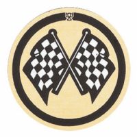 2" Racing Flags Gold Mylar Trophy Insert