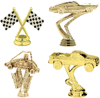 lot of 4  gold mustang car trophy parts PDU 353-G 