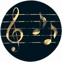 2" Black Holographic Music Mylar Trophy Insert