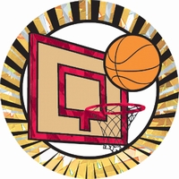 2" Sunburst Basketball Mylar Trophy Insert