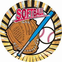 2" Sunburst Softball Mylar Trophy Insert