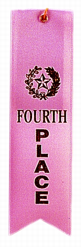 4th Place Pink Award Ribbon with Card