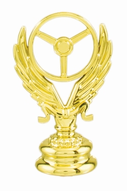 Gold 2 1/2" Winged Wheel Trophy Trim Piece