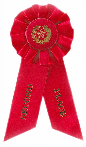 2nd Place Red Rosette Award Ribbon
