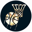 2" Black Holographic Basketball Mylar Trophy Insert