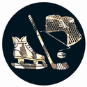 2" Black Holographic Hockey Mylar Trophy Insert