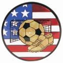 2" US Flag Soccer Holographic Mylar Trophy Insert