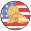 2" US Flag Football Holographic Mylar Trophy Insert