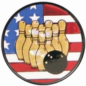 2" US Flag Bowling Holographic Mylar Trophy Insert