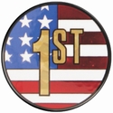 2" US Flag 1st Place Holographic Mylar Trophy Insert