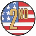 2" US Flag 2nd Place Holographic Mylar Trophy Insert