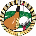 2" Sunburst Golf Mylar Trophy Insert