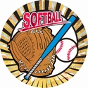 2" Sunburst Softball Mylar Trophy Insert