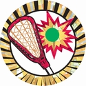 2" Sunburst Lacrosse Mylar Trophy Insert