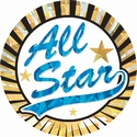 2" Sunburst All Star Mylar Trophy Insert