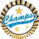 2" Sunburst Champs Mylar Trophy Insert