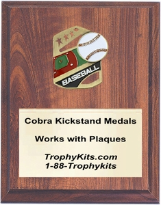 Cobra Kickstand Medal mounted on a plaque