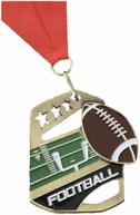 FOOTBALL COBRA KICK-STAND MEDAL