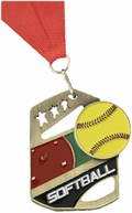 SOFTBALL COBRA KICK-STAND MEDAL