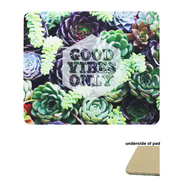 DyeTrans Sublimation Blank Mouse Pad - 7.75" x 9.25" Rectangle - 5.5mm - Tan-Backed