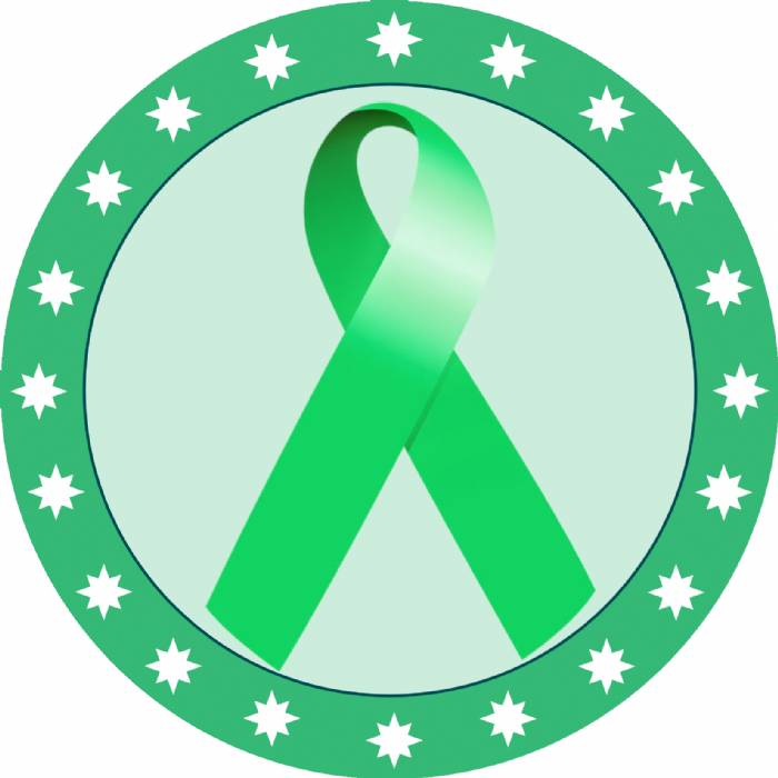 2 Light Green Awareness Ribbon Trophy Insert